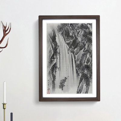 Eagle & Monkey by a Waterfall by Kawanabe Kyosai - Picture Frame Painting Print