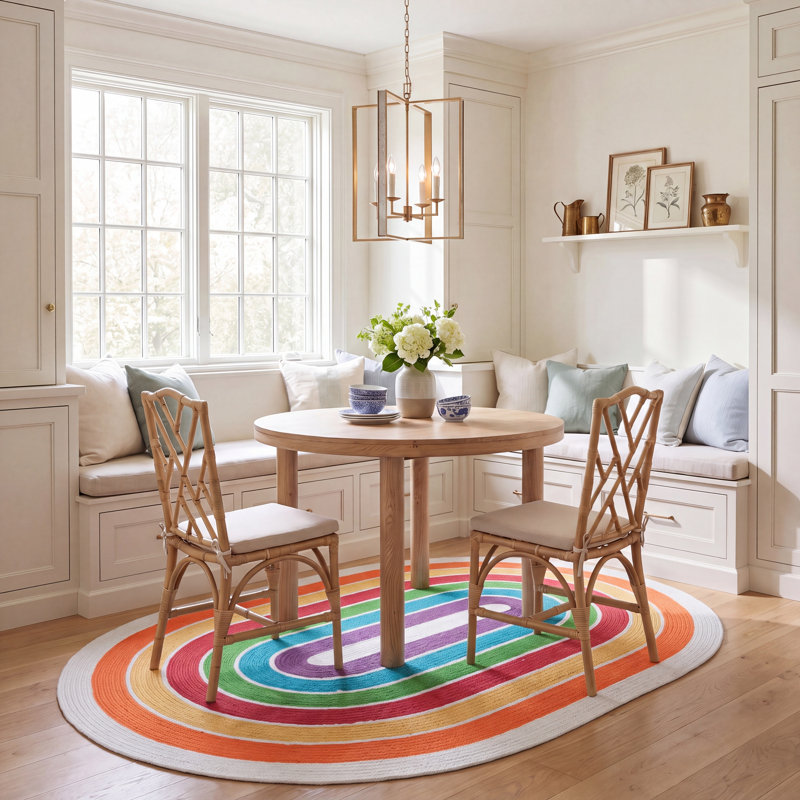 Tapis d'intérieur / extérieur tressé à la main, Ovale 5 pi x 8 pi