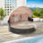 Outdoor Patio Round Daybed with Retractable Canopy and Storable Table-1569812725