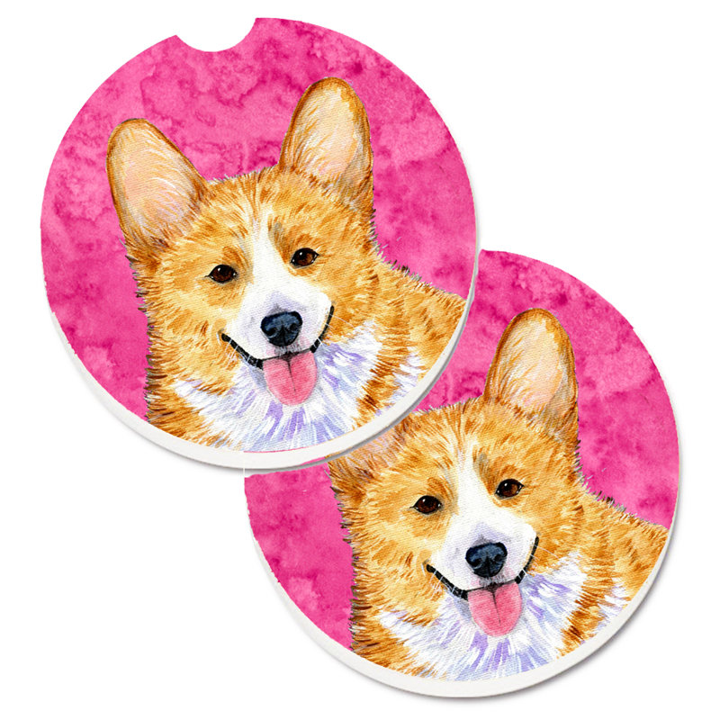 Sous-verre barbu collie voiture, Corgi brun