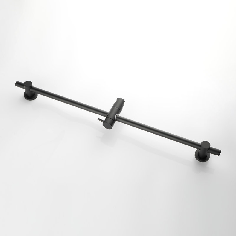 1-Spray Round High Pressure Handheld Shower With Wall Bar In Matte Black