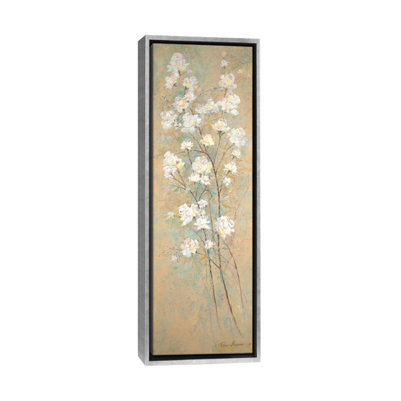 «Spring Awakening II» par Ruane Manning - reproduction d'art, H 48 po x l 16 po x P 1,5 po, Toile avec cadre argenté