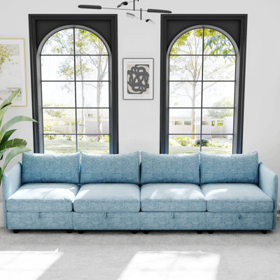 Modular Sectional Sofa, Convertible Sofa Seat With Storage, Sleeper Sectional Sofa Set, Fabric Flexible Modular Combinations For Living Room