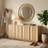 63''W Modern Fluted Sideboard with Adjustable Shelves-126677798