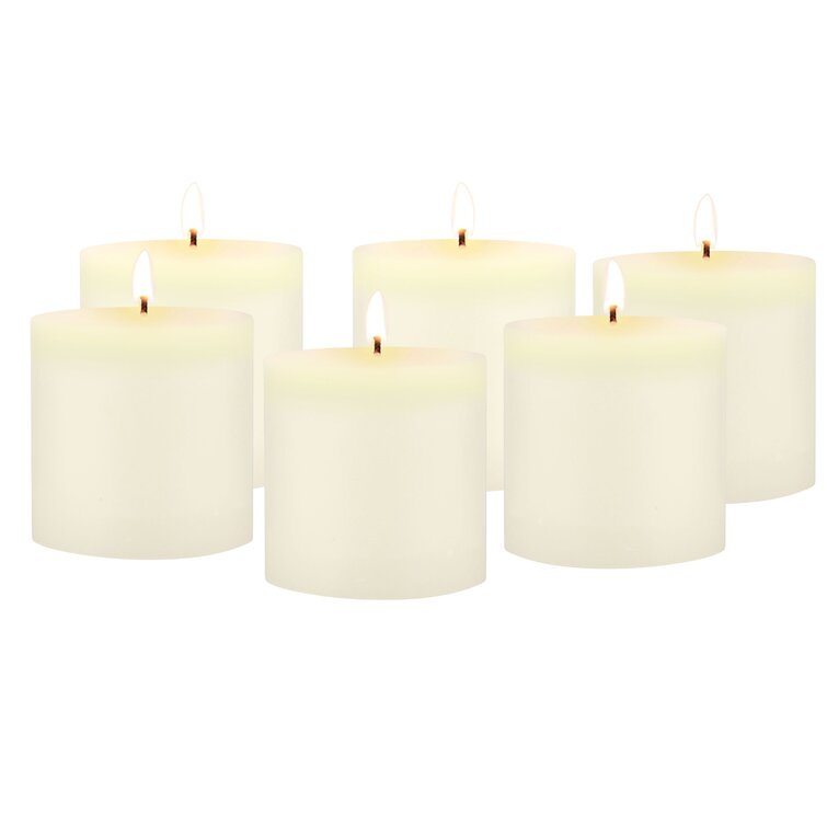 PACK OF 20 LONG BURN PILLAR CANDLES TALL WHITE UNSCENTED EMERGENCY LIGHT  SURVIV