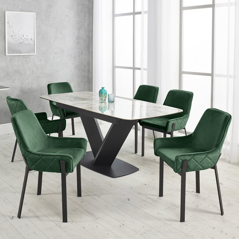 Axana Upholstered Dining Chair, Green
