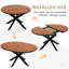 Table de salle à manger ronde extensible 47,2 "-63" pour 4-6, table en bois massif et structure en métal, mobilier de salle à manger en noyer