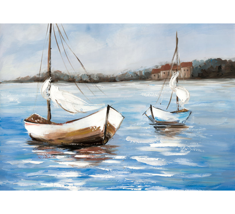 Deux bateaux sur l'eau - Toile de bureau pour décoration intérieure