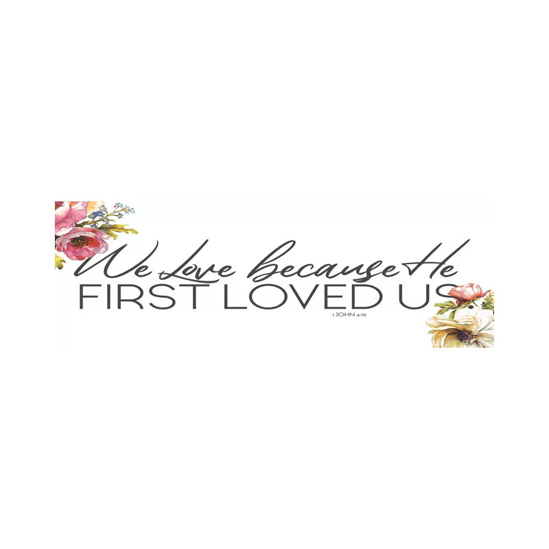 We Love by Jace Grey - Panoramic Print on Canvas, 30.48cm H x 91.44cm W x 3.81cm D, Wrapped Canvas