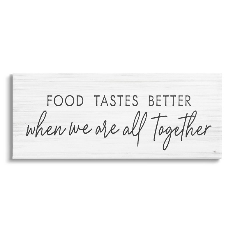 "Food Taste Better All Together", impression sur toile par Lux + Me Designs, L 24 po x H 10 po x P 1,5 po