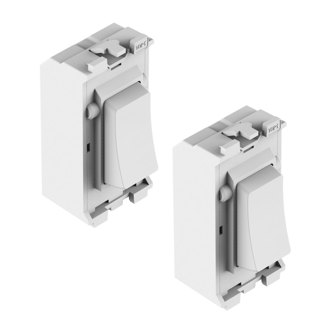 Ener - J Hager Kinetic Wireless Grid Switch Pack of 2 White