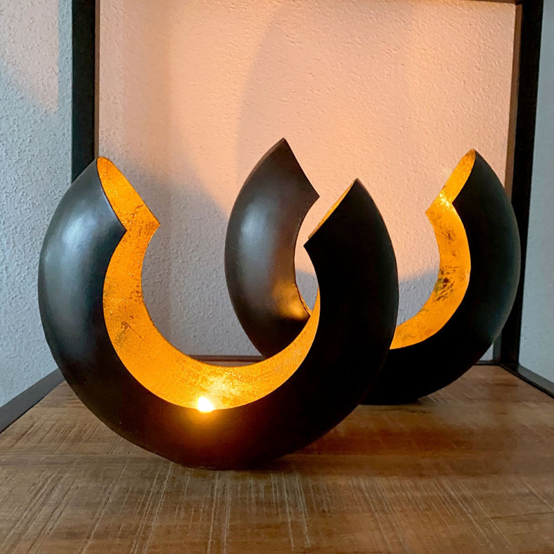 2 Piece Aluminum Tealight Holder Set