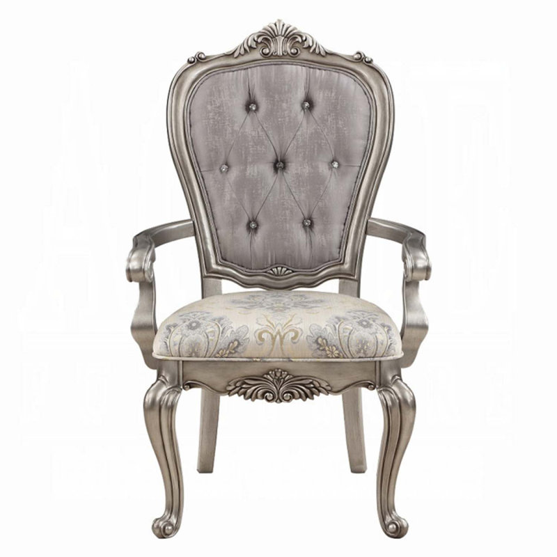 Fauteuil Ariadne 2 pièces, finition velours et platine antique