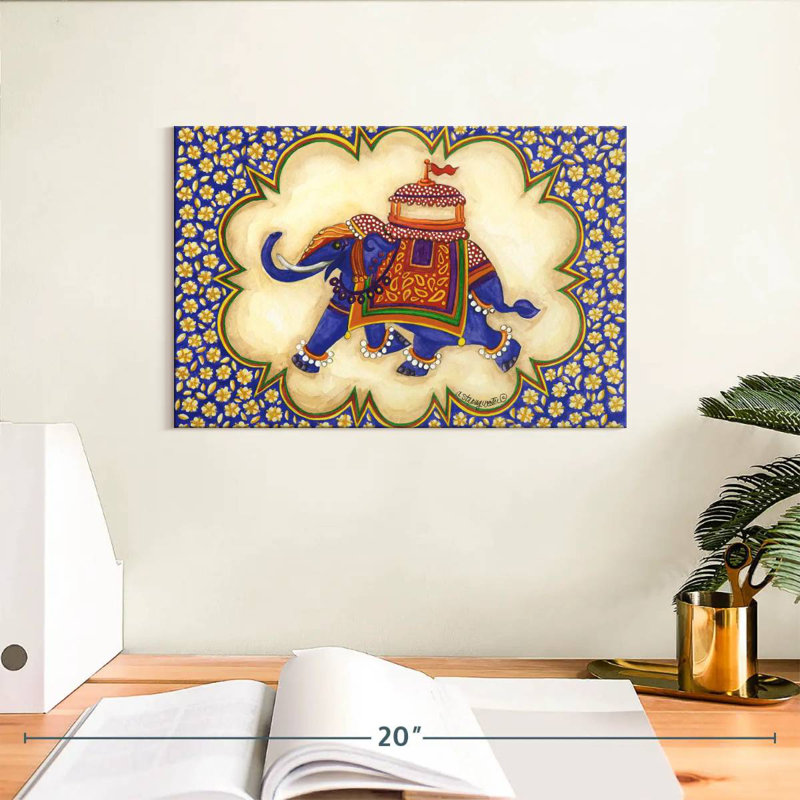 Elephant Cartouche Facing Left, 8" H x 12" W