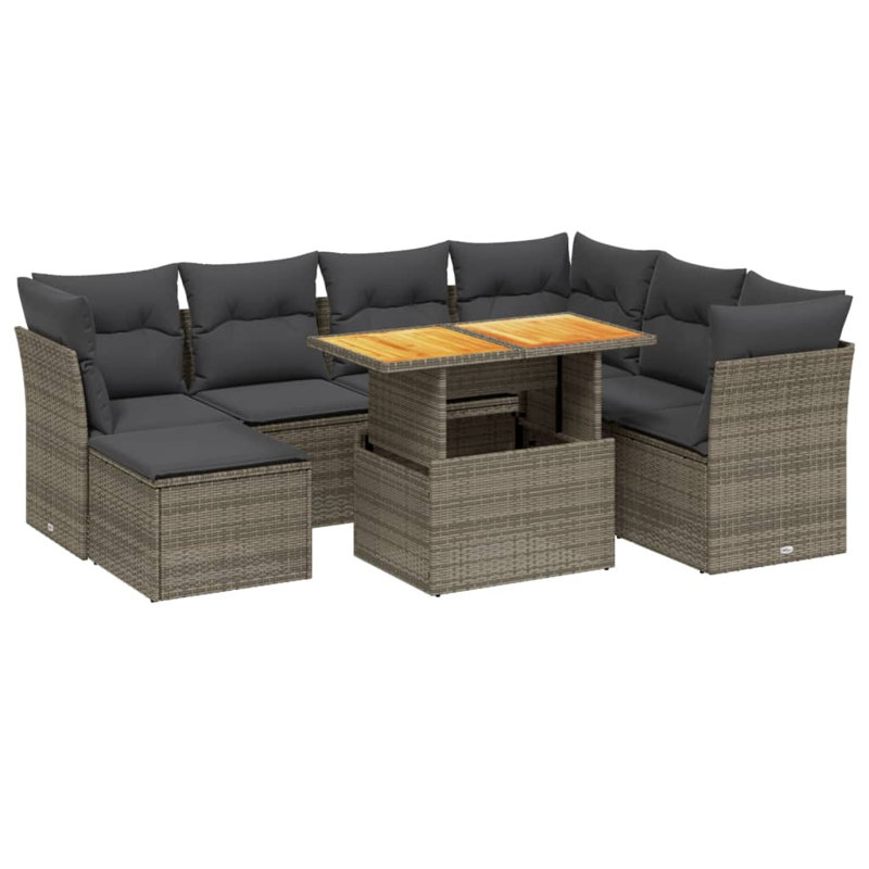 Ensemble de canapé de jardin Vidaxl gris