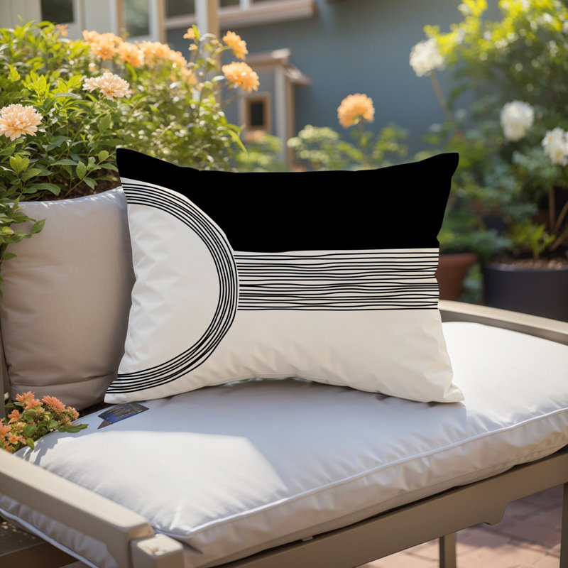 Housse et insert de coussin rectangulaire intérieur / extérieur Cassie, Crème, H 14 po x l 20 po