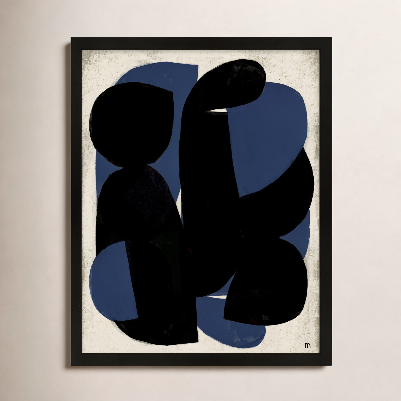 Blue Note by StudioM, Black Framed Paper, 30" H x 24" W x 1.25" D
