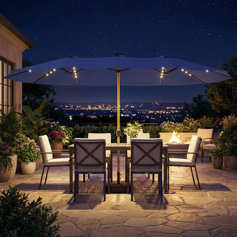 446cm Market Parasol, Blue