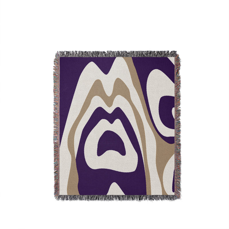 Jeté en coton à imprimé animal, Lilac; Beige, 50 x 60