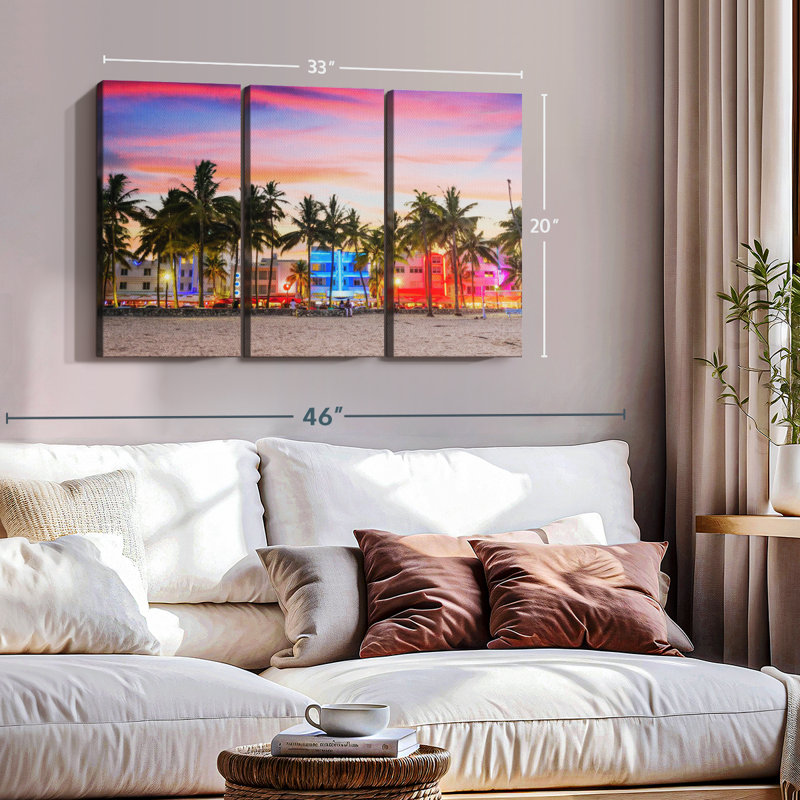 «Miami Beach USA» sur, H 20 po x l 33 po