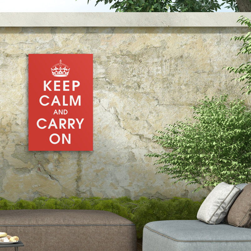 Marcus Jules Keep Calm And Carry On, H 12 po x l 19 po