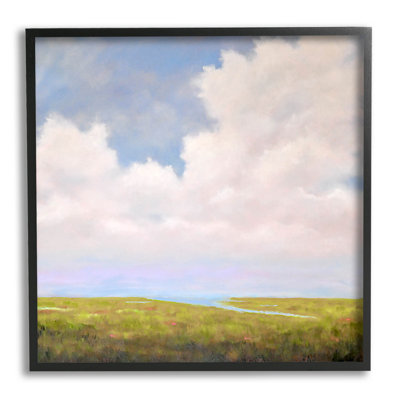 «Cloudy Countryside Bay Inlet Stream» par Catherine Andersen - peinture sur bois