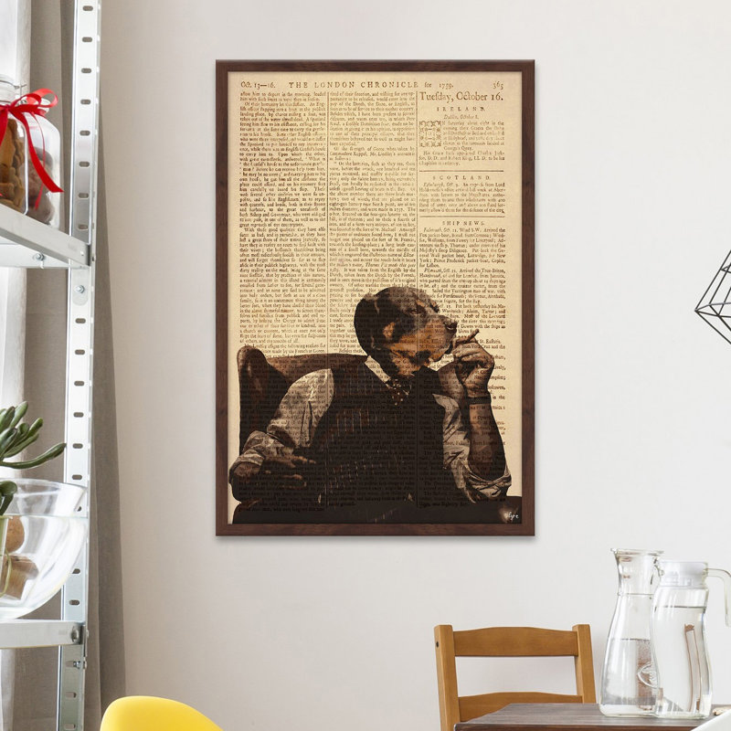 «Serious Times» par Eyre Tarney - Reproduction d'art graphique sur papier encadré, H 18 po x l 12 po x P 1,5 po