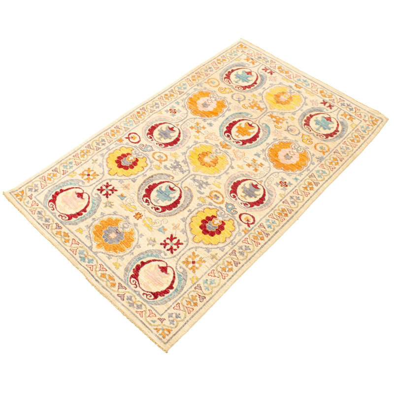 Tapis intérieur de la laine à la main moderne 5 pi 1 po x 8 pi 3 po one-of-kind-noué la 2010 Blazyk