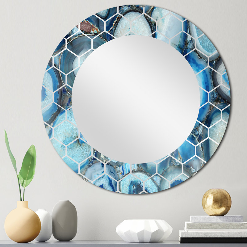 Turquoise Agathe - miroir mural tropical, 24 po x 24 po
