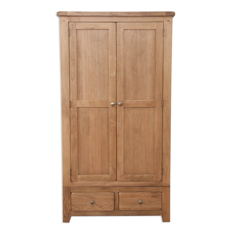 Latimer 2 Door Solid + Manufactured Wood Wardrobe