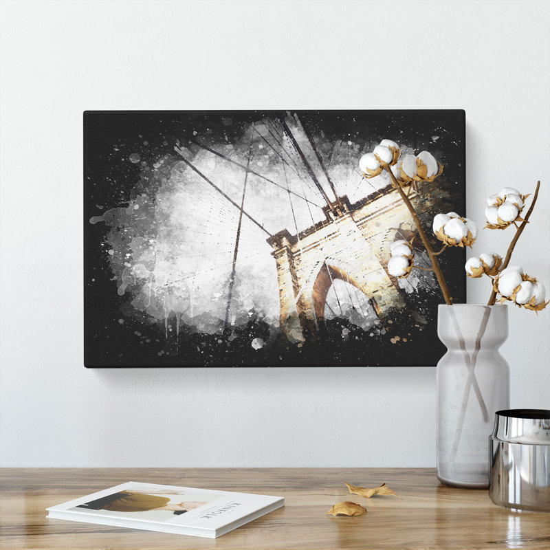 The Brooklyn Bridge In New York City - Wrapped Canvas Print, 35cm H x 50cm W x 3cm D