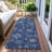 Machine Washable Indoor/Outdoor Christmas Snowflake Xhevrie Navy Rug-202999558