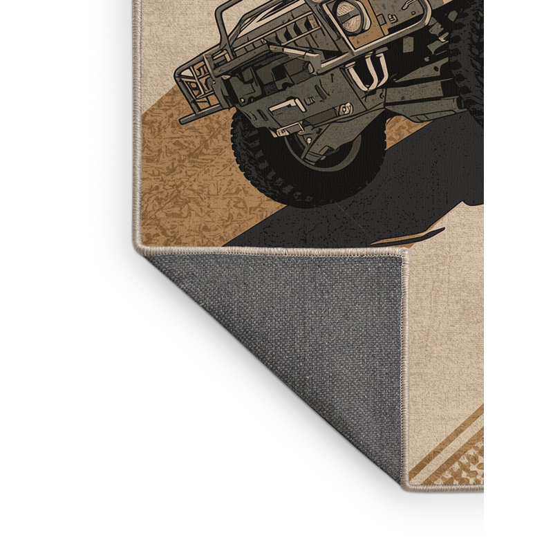 Tapis beige moelleux moelleux moelleux pour véhicule de patrouille de désert Edens, 3 x 5