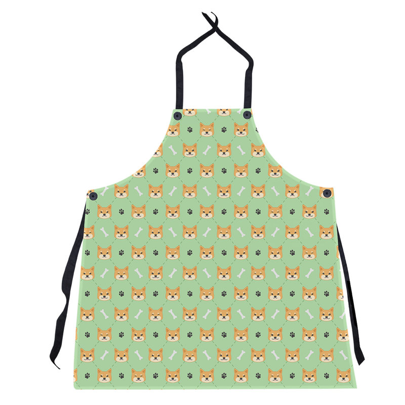 Tablier à motif shiba shiba, Vert menthe
