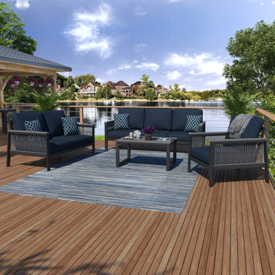 Townsend 4 Piece Sunbrella Sofa Seating Group with Cushions