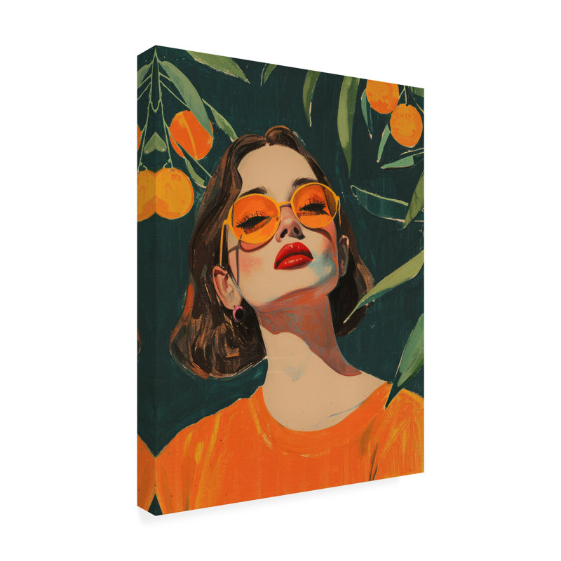 Art sur toile «orange», H 19 po x l 14 po