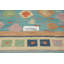 Tapis kilim bleu clair tissé à plat 10 x 13 po