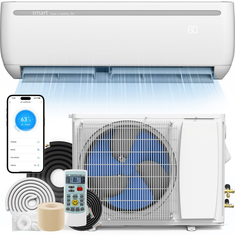 Balconera  9000 BTU Ductless Mini Split Air Conditioner For 450 Square Feet With Remote & Smart Control-110V