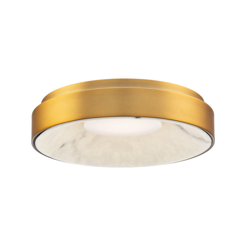 Crackle LED Flush Mount, Aged Brass