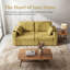 Canapé moderne en chenille avec chargement et rangement USB - Canapé 3 places jaune moutarde pour le salon, confortable et fonctionnel-129023785