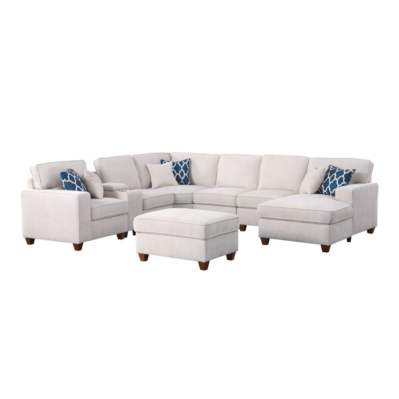 Canapé modulaire 8 pièces 8 pièces, Chenille beige