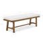 Banc d'extérieur résistant aux intempéries, banc de patio 2 places en aluminium imitation bois avec coussin, pour jardin, véranda, cour, marron-1751201685