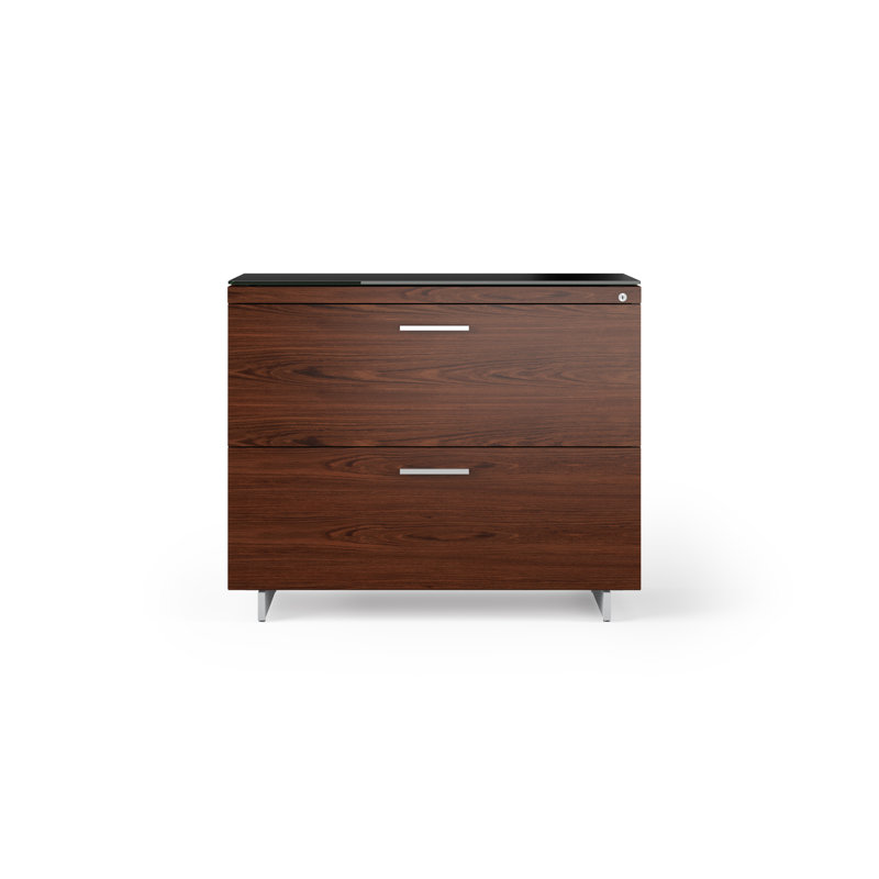 Sequel 20 2 - Drawer File Cabinet, Chocolate Stained Walnut/Satin Nickel