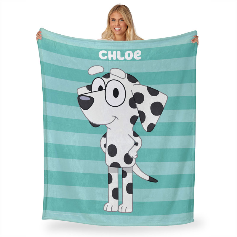 Chloe Silk Touch Kids Throw Blanket, 50" x 60", Turquoise and White