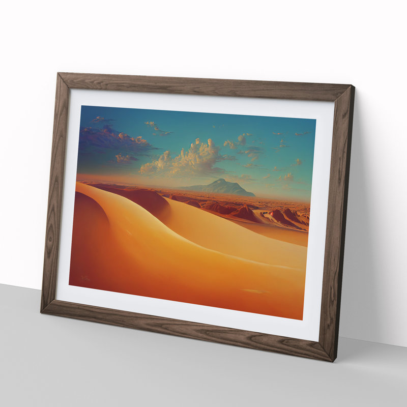 King Desert - Framed Print, 34cm H x 46cm W x 2cm D, Walnut