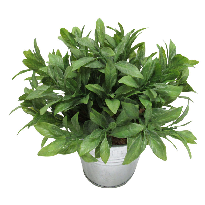 8'' Faux Herbs Plant in Metal Pot