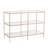 42" Clear and Gold Glass Mirrored Frame Console Table With Shelves