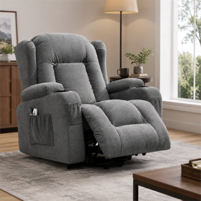 Fauteuil inclinable électrique Power Lift avec massage 8 points et chaleur lombaire, gris