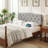 Queen/Full Size Universal Tufted Upholstered Headboard, Built-In 2 AC Outlets & Adjustable Mounting Height, Stain-Resistant Soft Fabric