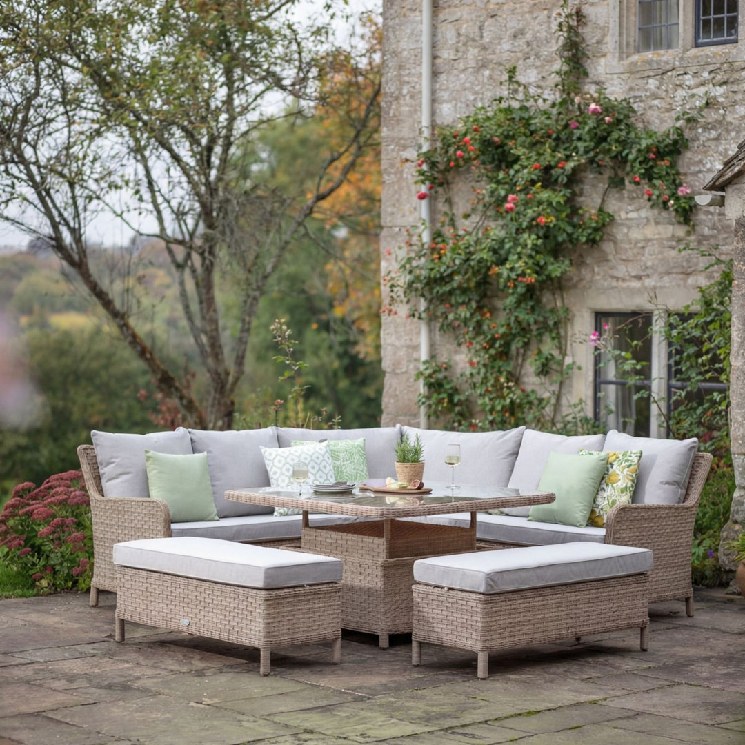 8 - Person Patio Dining Set with Square Table , Cushions Included